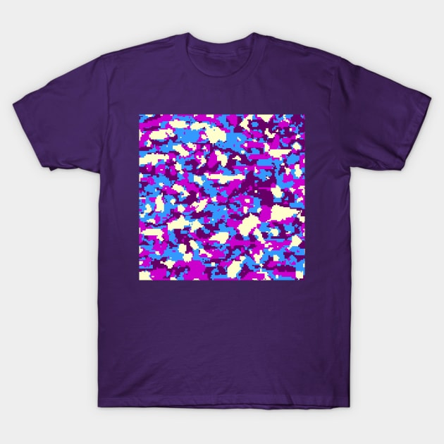 Blue Purple Digital Camouflage T-Shirt by Tshirtstory